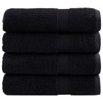 vidaXL Prosoape de mâini premium SOLUND 4 buc. negru 50x100cm 600 gsm vidaXL Prosoape de mâini premium SOLUND 4 buc. negru 50x100cm 600 gsm