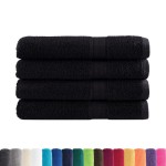vidaXL Prosoape de saună premium SOLUND 4 buc. negru 80x200 cm 600 gsm