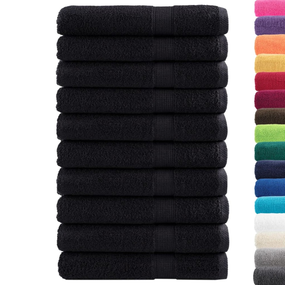 vidaXL Prosoape de saună premium SOLUND 10 buc. negru 80x200 cm 600gsm