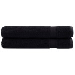 vidaXL Prosoape premium SOLUND 2 buc. negru 100x200 cm 600 gsm vidaXL Prosoape premium SOLUND 2 buc. negru 100x200 cm 600 gsm