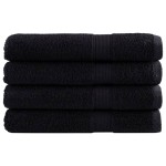 vidaXL Prosoape premium SOLUND 4 buc. negru 100x200 cm 600 gsm vidaXL Prosoape premium SOLUND 4 buc. negru 100x200 cm 600 gsm