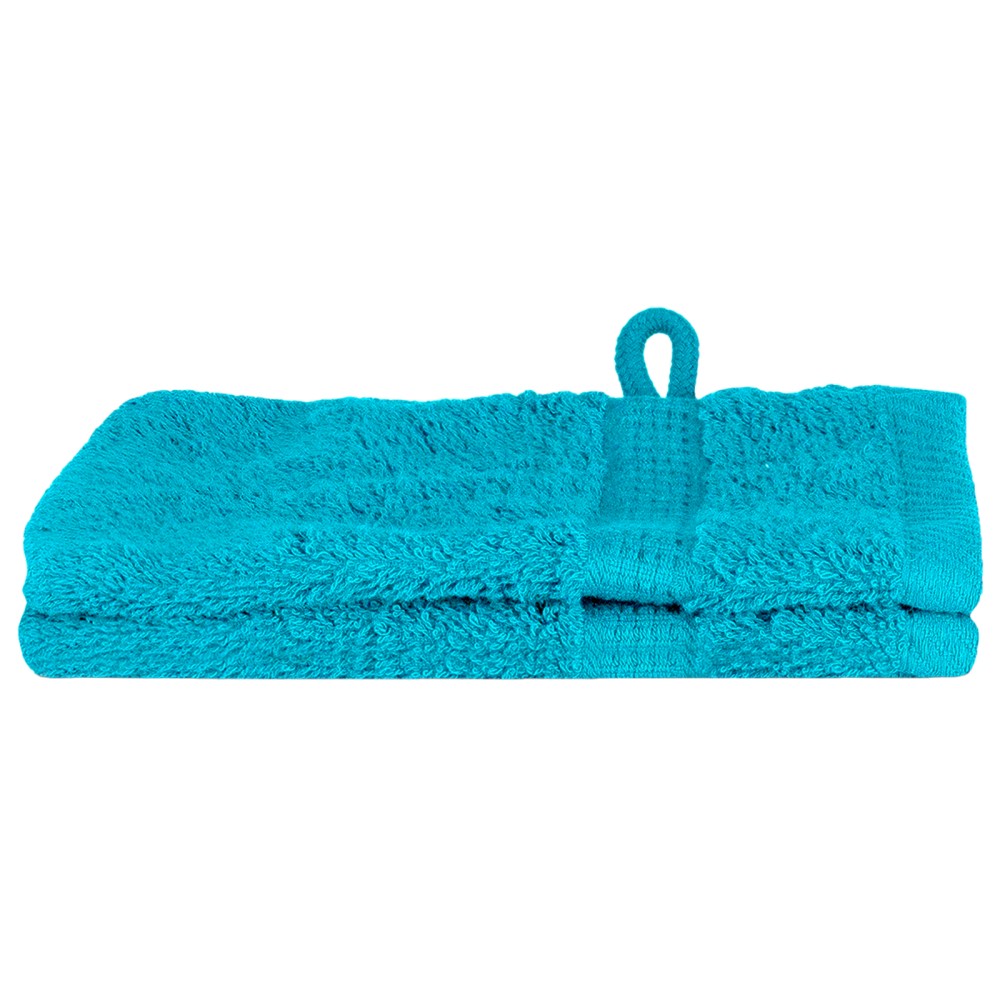 vidaXL Prosoape de baie 2 pcs Turcoaz 15 x 21 cm Bumbac