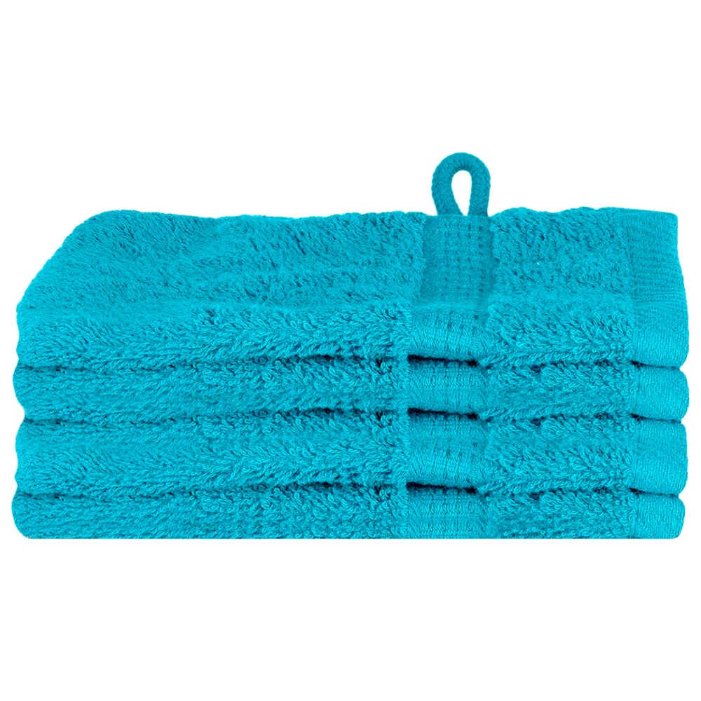 vidaXL Prosoape de baie 4 pcs Turcoaz 15 x 21 cm Bumbac