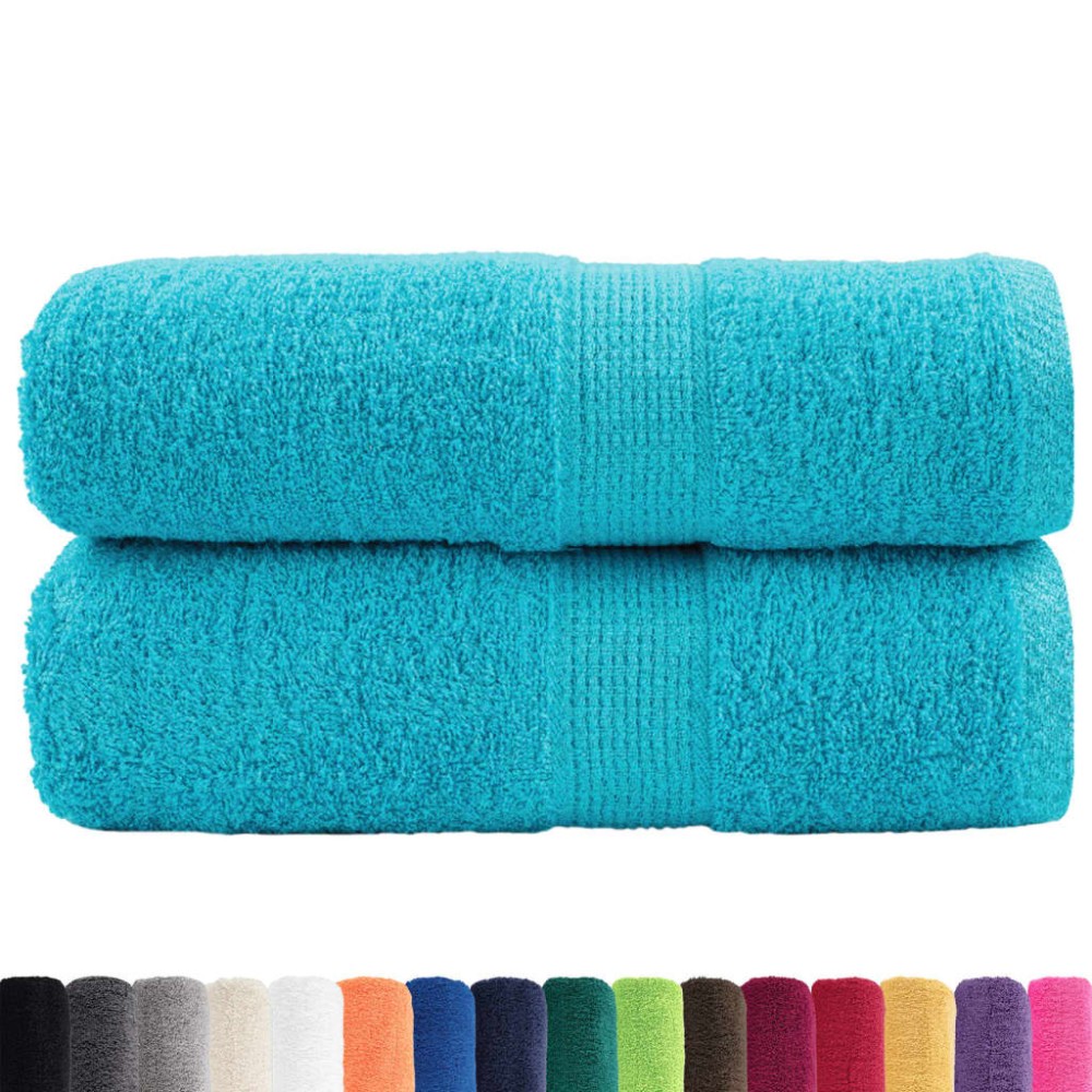 vidaXL Prosoape de baie premium SOLUND, 2 buc., turcoaz, 30x30 cm, 600 g/m²