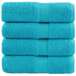 vidaXL Prosoape de baie premium SOLUND, 4 buc., turcoaz, 30x30 cm, 600 g/m² vidaXL Prosoape de baie premium SOLUND, 4 buc., turcoaz, 30x30 cm, 600 g/m²
