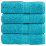 vidaXL Prosoape oaspeți premium SOLUND 4 buc turcoaz 30x50 cm 600 gsm vidaXL Prosoape oaspeți premium SOLUND 4 buc turcoaz 30x50 cm 600 gsm