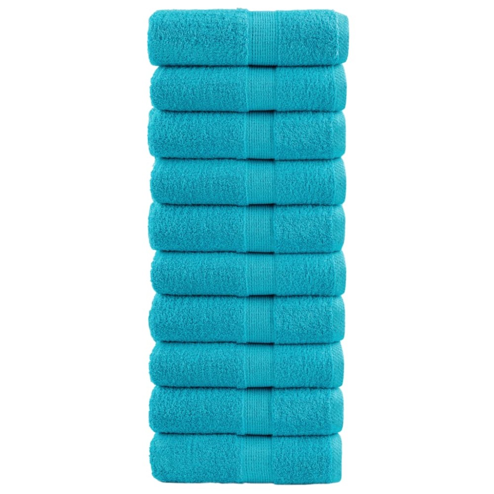 vidaXL Prosoape oaspeți premium SOLUND 10 buc turcoaz 30x50 cm 600 gsm