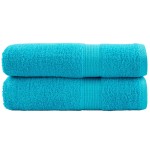 vidaXL Prosoape de duș premium SOLUND 2 buc. turcoaz 70x140 cm 600 gsm vidaXL Prosoape de duș premium SOLUND 2 buc. turcoaz 70x140 cm 600 gsm