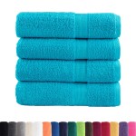 vidaXL Prosoape de duș premium SOLUND 4 buc. turcoaz 70x140 cm 600 gsm vidaXL Prosoape de duș premium SOLUND 4 buc. turcoaz 70x140 cm 600 gsm
