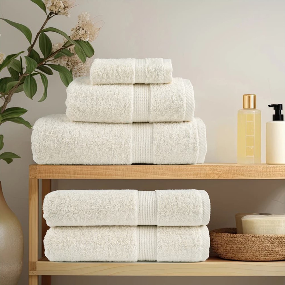 vidaXL Prosoape de baie 10 pcs Crem 15 x 21 cm Bumbac