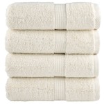 vidaXL Prosoape de baie premium SOLUND, 4 buc., crem, 30x30 cm, 600 g/m² vidaXL Prosoape de baie premium SOLUND, 4 buc., crem, 30x30 cm, 600 g/m²