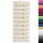 vidaXL Prosoape de baie premium SOLUND, 10 buc., crem, 30x30 cm, 600 g/m² vidaXL Prosoape de baie premium SOLUND, 10 buc., crem, 30x30 cm, 600 g/m²