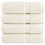 vidaXL Prosoape de mâini premium SOLUND 4 buc. crem 50x100cm 600 gsm vidaXL Prosoape de mâini premium SOLUND 4 buc. crem 50x100cm 600 gsm