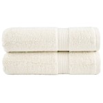 vidaXL Prosoape de duș premium SOLUND 2 buc. crem 70x140 cm 600 gsm vidaXL Prosoape de duș premium SOLUND 2 buc. crem 70x140 cm 600 gsm