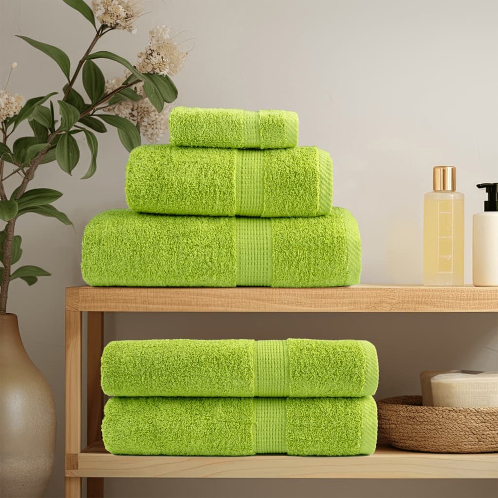 vidaXL Prosoape de baie 10 pcs Verde măr 15 x 21 cm Bumbac