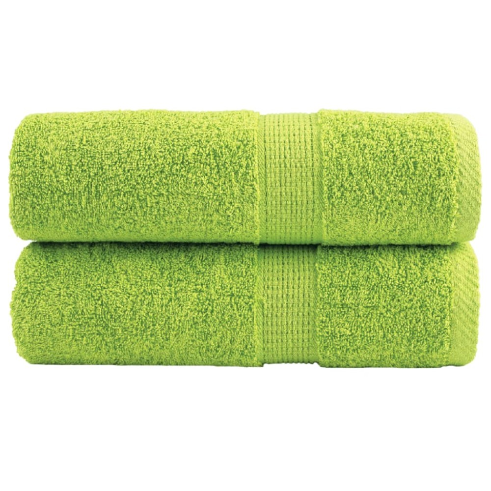 vidaXL Prosoape de baie premium SOLUND, 2 buc., verde măr, 30x30 cm, 600 g/m²