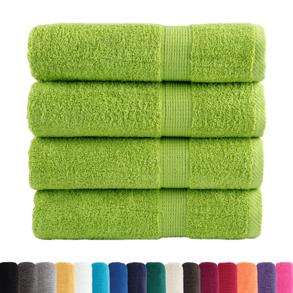 vidaXL Prosoape de duș premium SOLUND 4 buc. verde 70x140 cm 600 gsm