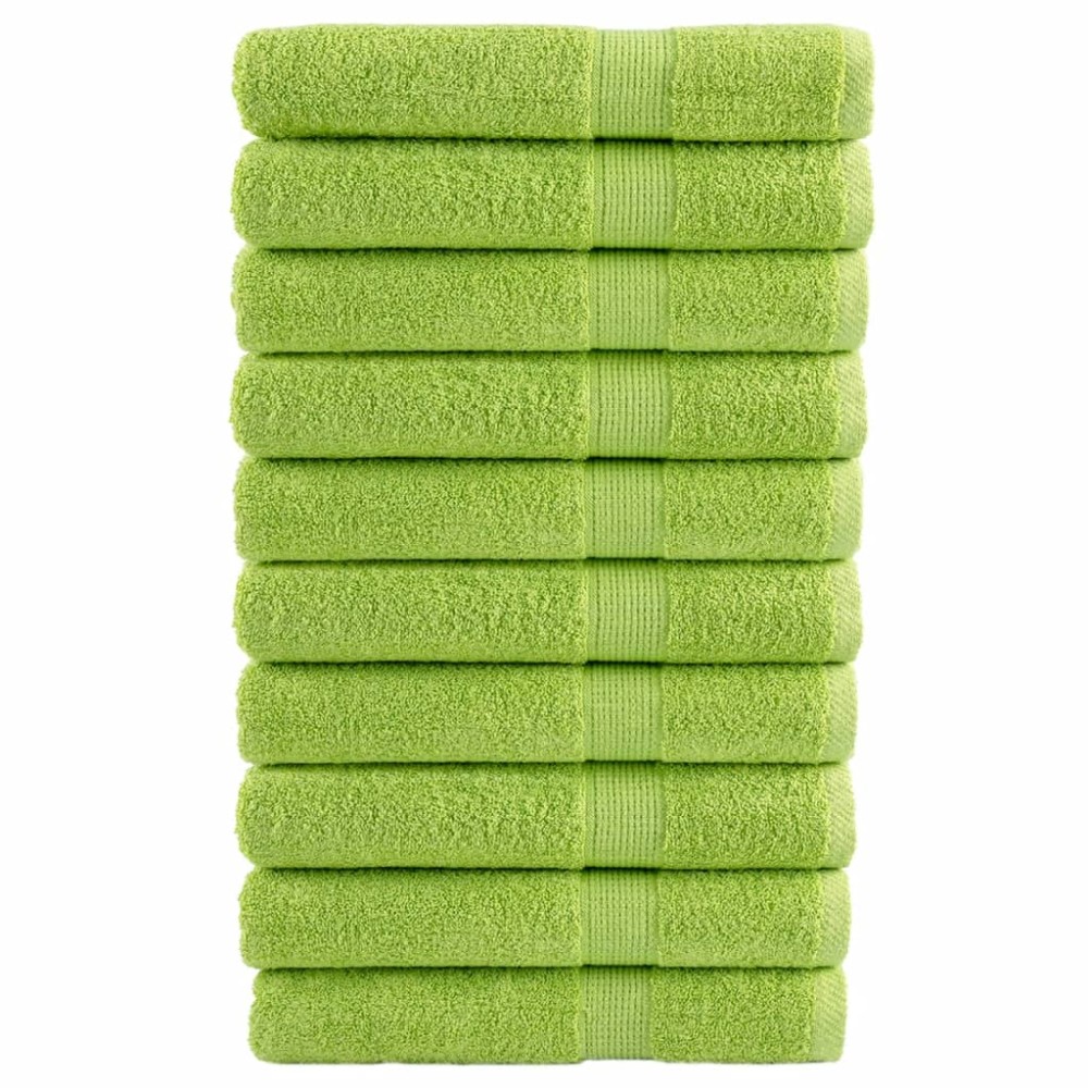 vidaXL Prosoape de saună premium SOLUND 10 buc. verde 80x200 cm 600gsm