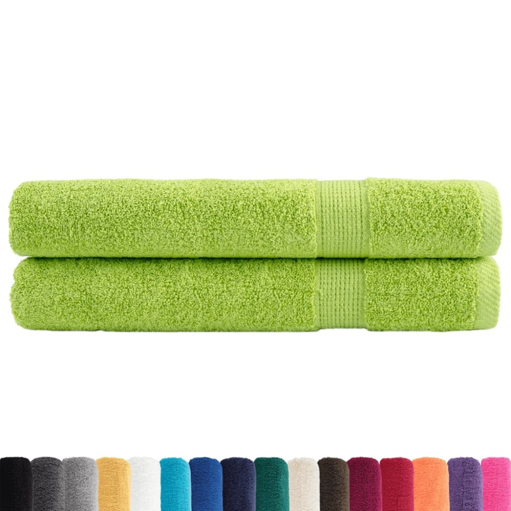 vidaXL Prosoape premium SOLUND 2 buc. verde măr 100x200 cm 600 gsm