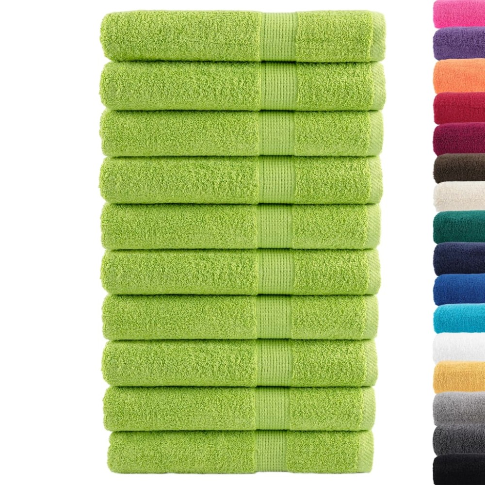 vidaXL Prosoape premium SOLUND 10 buc. verde măr 100x200 cm 600 gsm