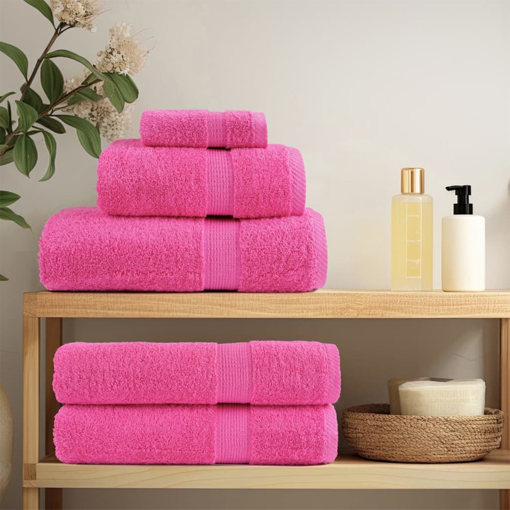 vidaXL Prosoape de baie 10 pcs Roz 15 x 21 cm Bumbac