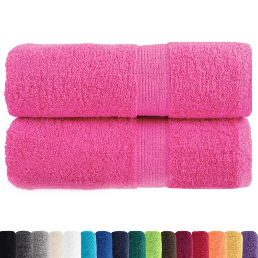 vidaXL Prosoape de baie premium SOLUND, 2 buc. roz, 30x30 cm, 600 g/m²