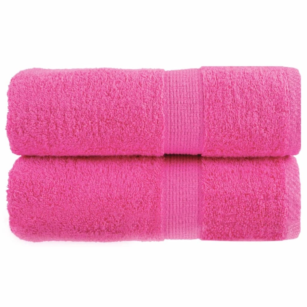 vidaXL Prosoape de baie premium SOLUND, 2 buc. roz, 30x30 cm, 600 g/m²