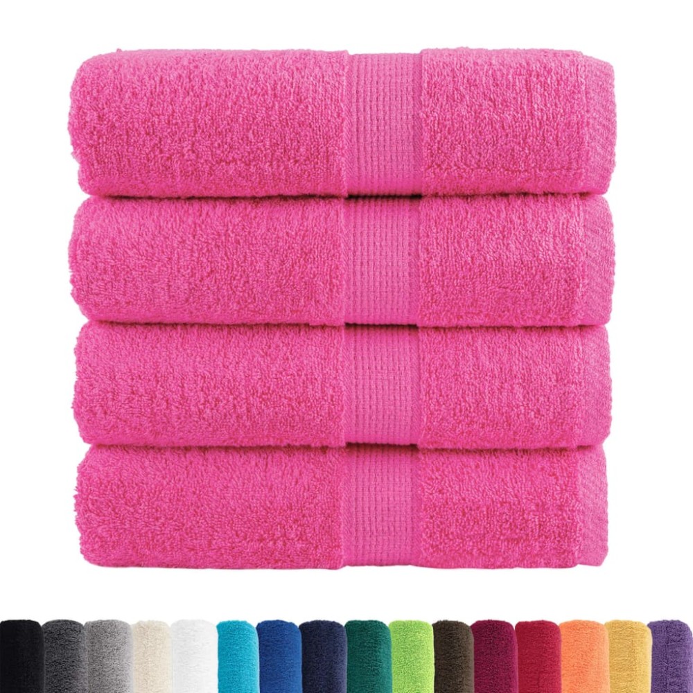 vidaXL Prosoape de baie premium SOLUND, 4 buc. roz, 30x30 cm, 600 g/m²