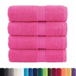 vidaXL Prosoape de baie premium SOLUND, 4 buc. roz, 30x30 cm, 600 g/m² vidaXL Prosoape de baie premium SOLUND, 4 buc. roz, 30x30 cm, 600 g/m²