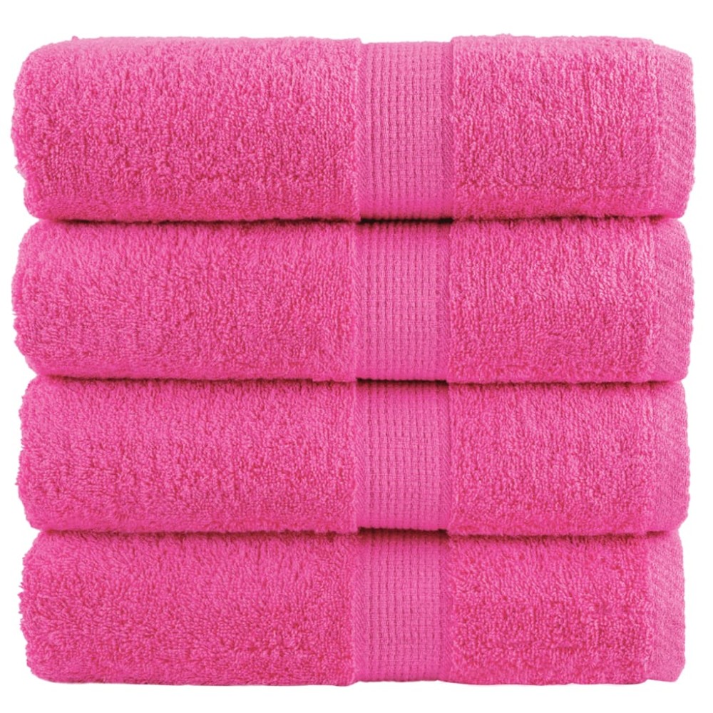 vidaXL Prosoape de baie premium SOLUND, 4 buc. roz, 30x30 cm, 600 g/m²