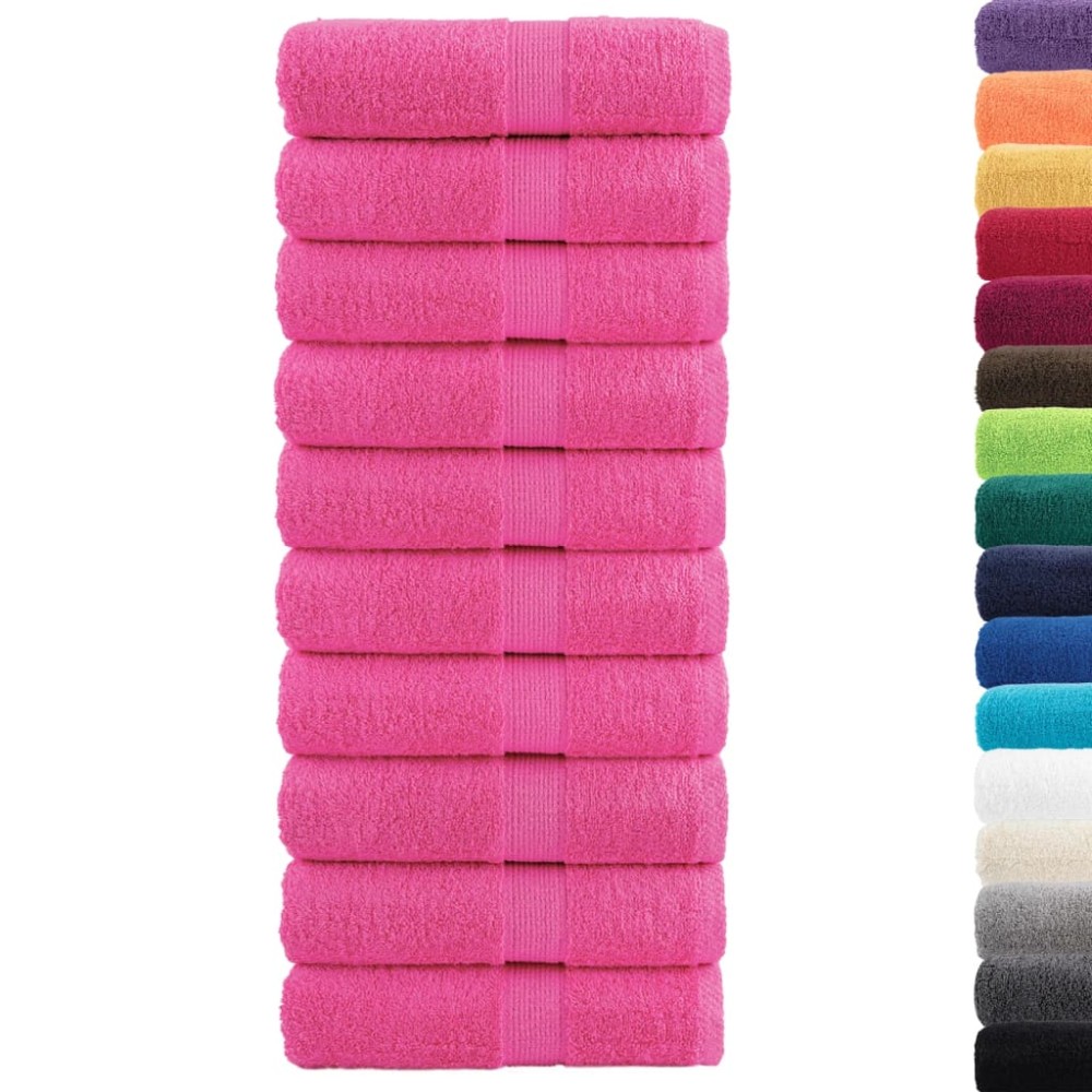 vidaXL Prosoape de baie premium SOLUND, 10 buc. roz, 30x30 cm, 600 g/m²