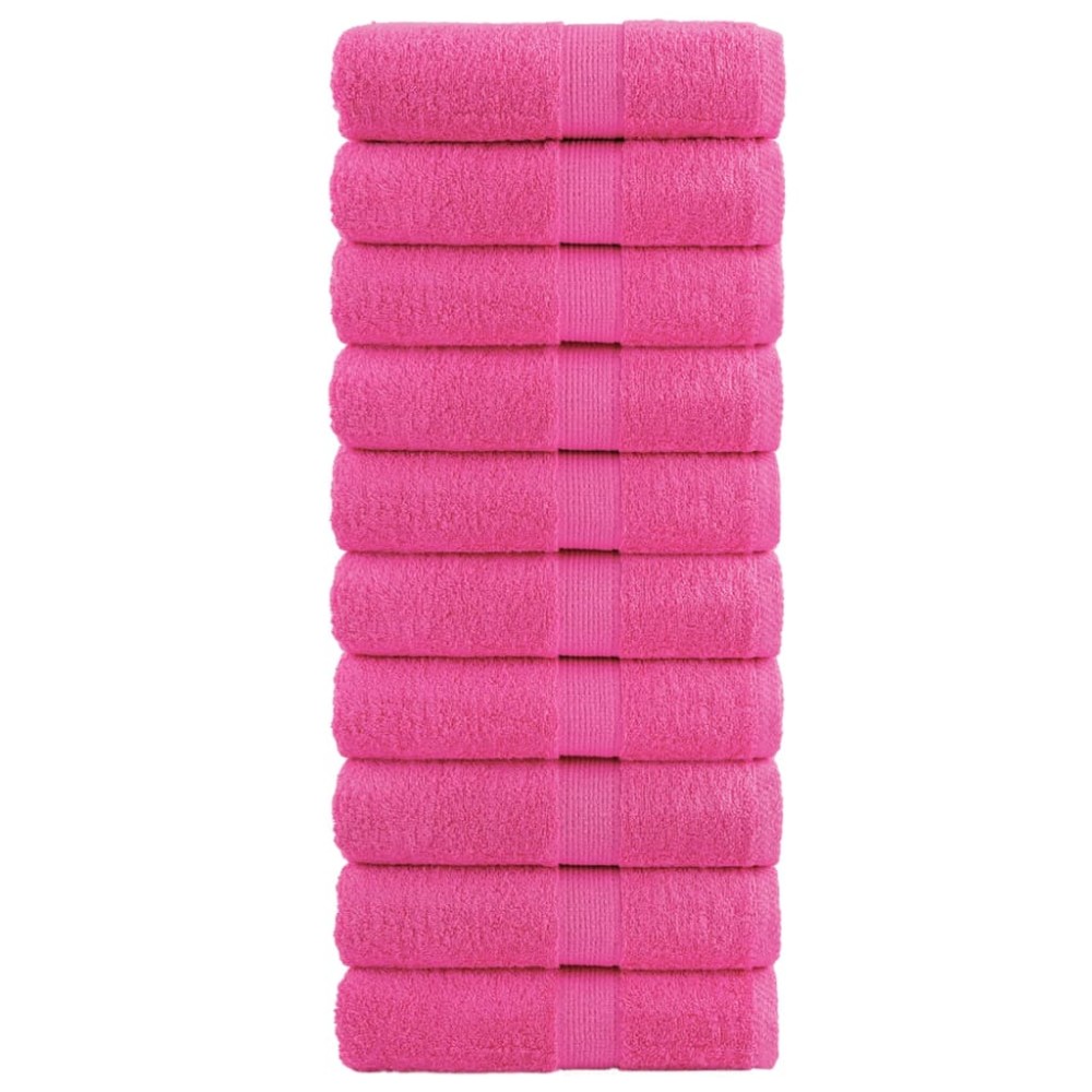 vidaXL Prosoape de baie premium SOLUND, 10 buc. roz, 30x30 cm, 600 g/m²
