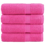 vidaXL Prosoape de mâini premium SOLUND 4 buc. roz 50x100cm 600 gsm vidaXL Prosoape de mâini premium SOLUND 4 buc. roz 50x100cm 600 gsm