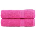 vidaXL Prosoape de duș premium SOLUND 2 buc. roz 70x140 cm 600 gsm vidaXL Prosoape de duș premium SOLUND 2 buc. roz 70x140 cm 600 gsm