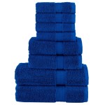 vidaXL Set de prosoape premium SOLUND, 8 piese, albastru, 600 g/m² vidaXL Set de prosoape premium SOLUND, 8 piese, albastru, 600 g/m²