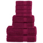 vidaXL Set de prosoape premium SOLUND, 8 piese, bordo, 600 g/m² vidaXL Set de prosoape premium SOLUND, 8 piese, bordo, 600 g/m²