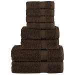 vidaXL Set de prosoape premium SOLUND, 8 piese, maro, 600 g/m²