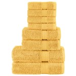 vidaXL Set de prosoape premium SOLUND, 8 piese, auriu, 600 g/m² vidaXL Set de prosoape premium SOLUND, 8 piese, auriu, 600 g/m²