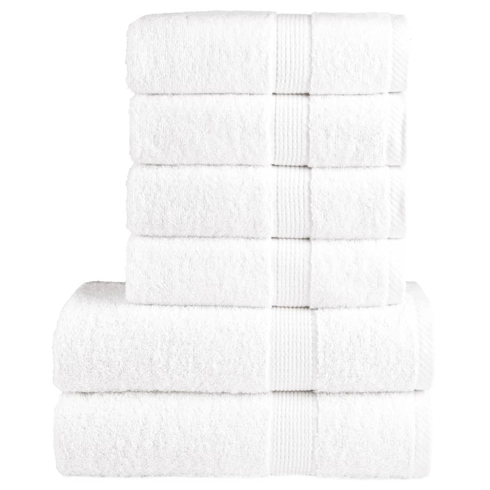 vidaXL Set de prosoape premium SOLUND, 6 piese, alb, 600 g/m²