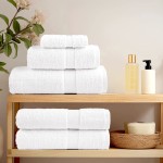 vidaXL Set de prosoape premium SOLUND, 6 piese, alb, 600 g/m² vidaXL Set de prosoape premium SOLUND, 6 piese, alb, 600 g/m²
