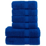 vidaXL Set de prosoape premium SOLUND, 6 piese, albastru, 600 g/m² vidaXL Set de prosoape premium SOLUND, 6 piese, albastru, 600 g/m²