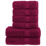 vidaXL Set de prosoape premium SOLUND, 6 piese, bordo, 600 g/m² vidaXL Set de prosoape premium SOLUND, 6 piese, bordo, 600 g/m²