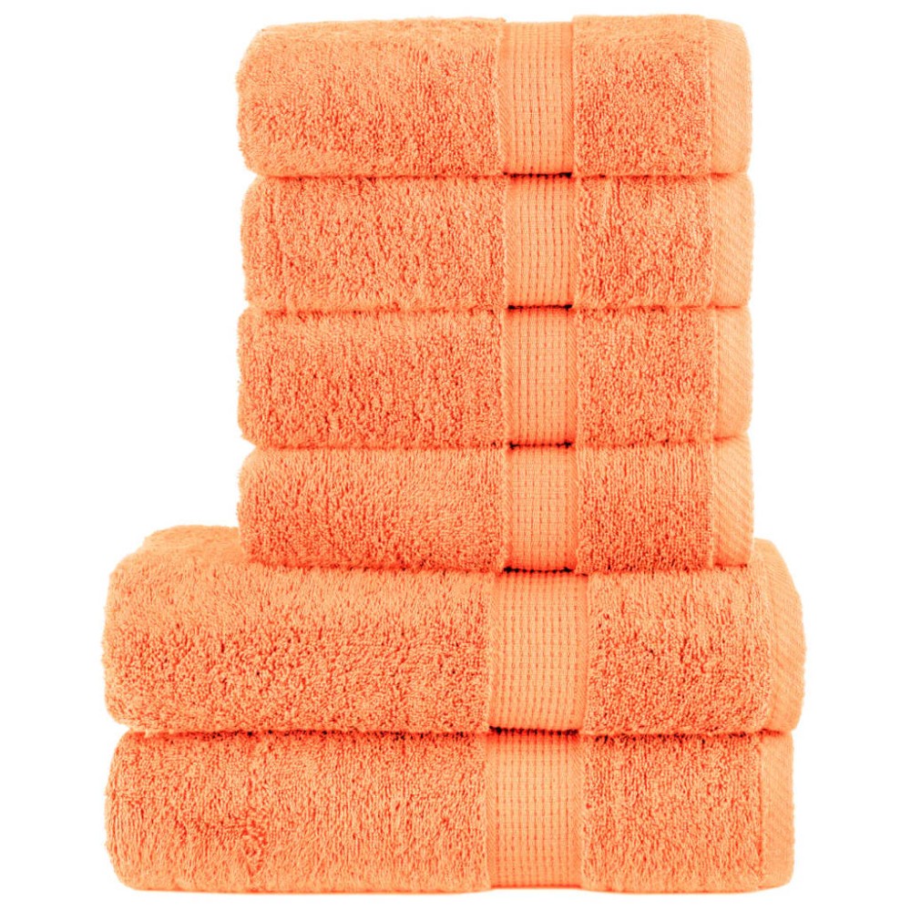 vidaXL Set de prosoape premium SOLUND, 6 piese, portocaliu, 600 g/m²
