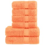 vidaXL Set de prosoape premium SOLUND, 6 piese, portocaliu, 600 g/m² vidaXL Set de prosoape premium SOLUND, 6 piese, portocaliu, 600 g/m²