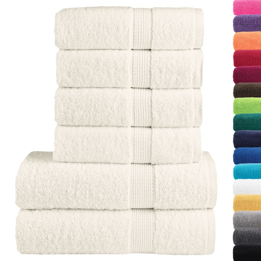 vidaXL Set de prosoape premium SOLUND, 6 piese, crem, 600 g/m²
