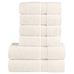vidaXL Set de prosoape premium SOLUND, 6 piese, crem, 600 g/m² vidaXL Set de prosoape premium SOLUND, 6 piese, crem, 600 g/m²