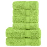 vidaXL Set de prosoape premium SOLUND, 6 piese, verde măr, 600 g/m² vidaXL Set de prosoape premium SOLUND, 6 piese, verde măr, 600 g/m²