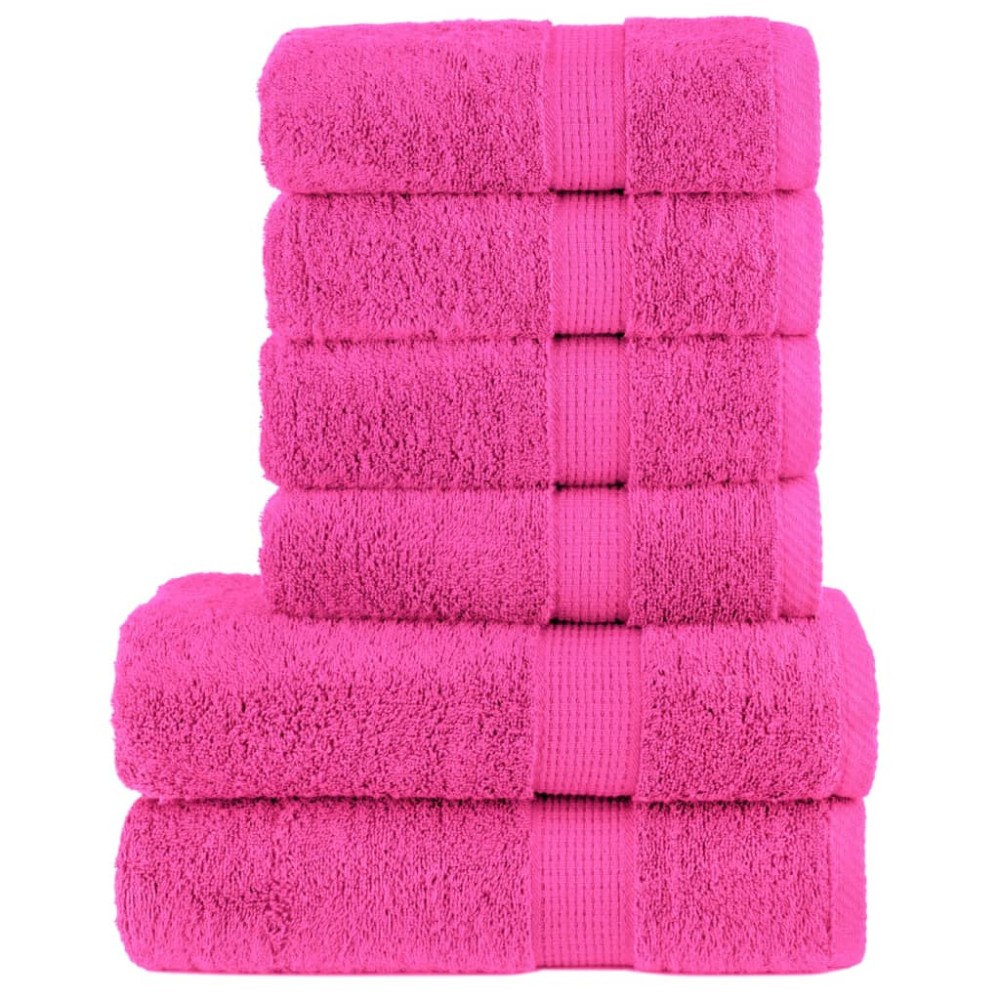 vidaXL Set de prosoape premium SOLUND, 6 piese, roz, 600 g/m²