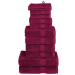 vidaXL Set de prosoape premium SOLUND, 12 piese, bordo, 600 g/m² vidaXL Set de prosoape premium SOLUND, 12 piese, bordo, 600 g/m²