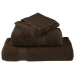 vidaXL Set de prosoape premium SOLUND, 12 piese, maro, 600 g/m² vidaXL Set de prosoape premium SOLUND, 12 piese, maro, 600 g/m²